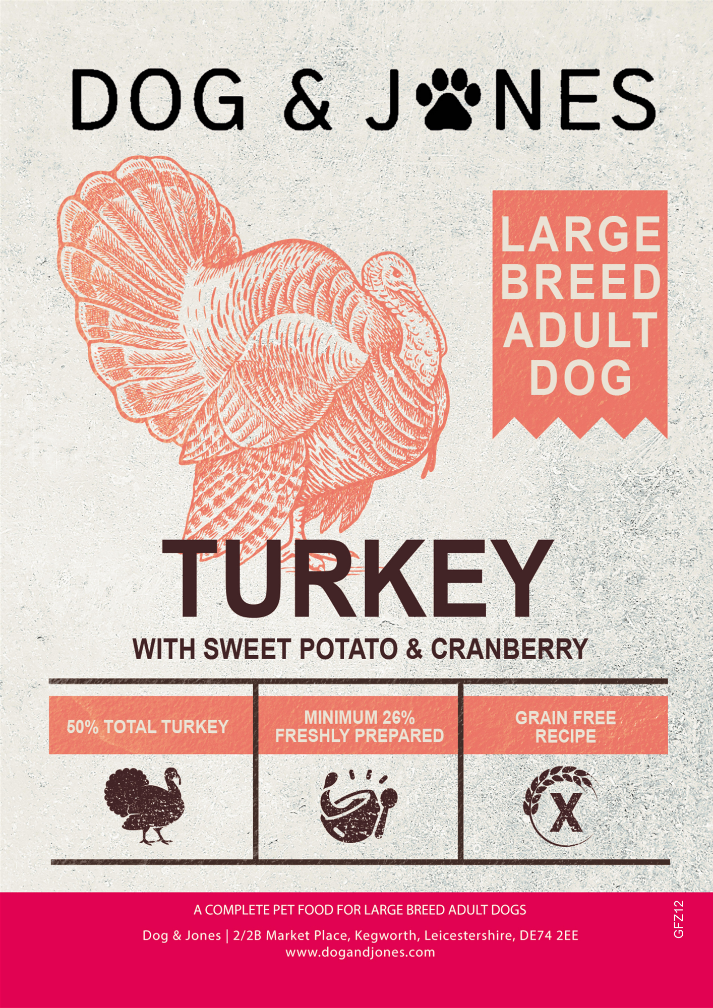 Dog & Jones Grain Free Large Breed Turkey For Adult Dogs