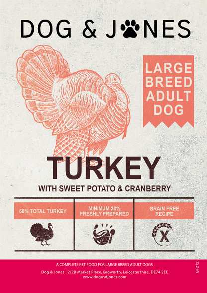 Dog & Jones Grain Free Large Breed Turkey For Adult Dogs