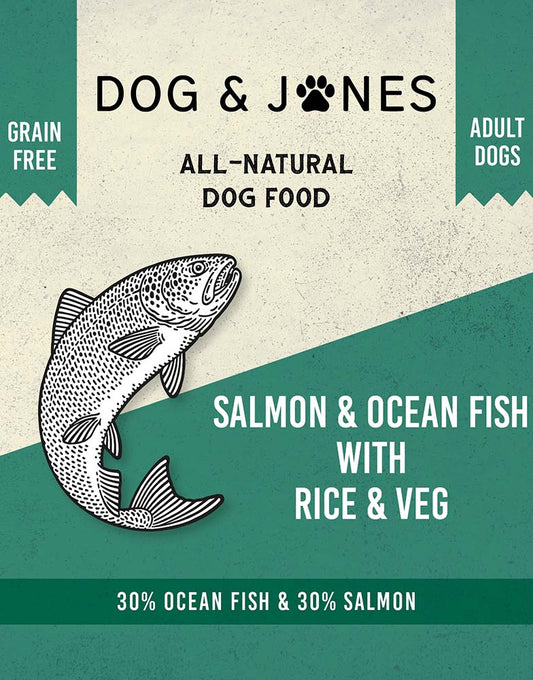 Salmon & Ocean Fish with Rice & Veg for Adult Dogs