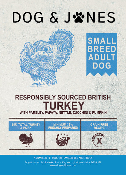 Dog & Jones Superfood Small Breed British Turkey For Adult Dogs