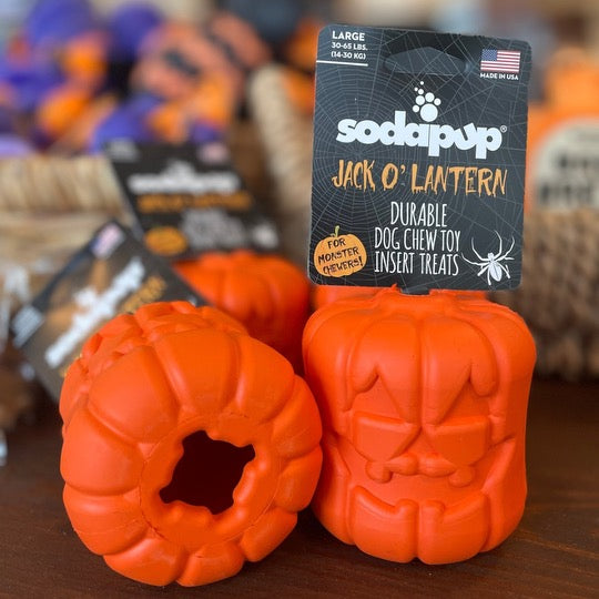 SodaPup Pumpkin Durable Rubber Toy & Treat Dispenser