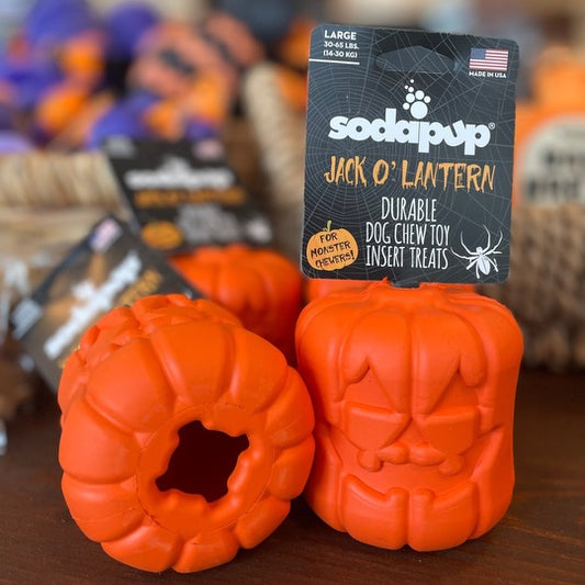 SodaPup Pumpkin Durable Rubber Toy & Treat Dispenser